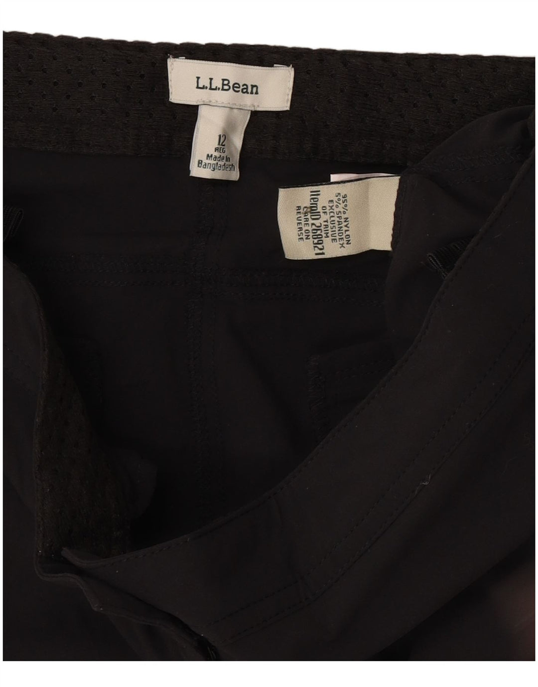 L.L.Bean Dame Cargo Shorts US 12 Large W34 Black Nylon
