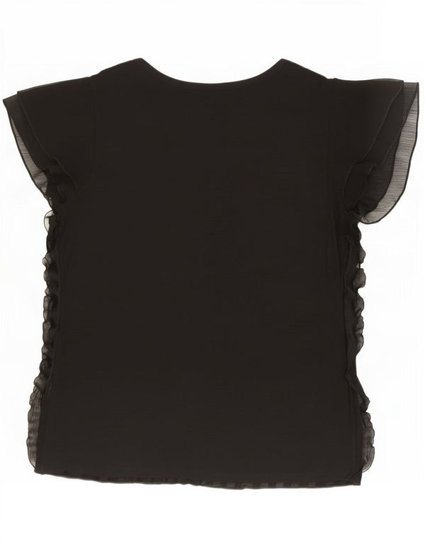Marks & Spencer Womens Per Una kortærmet skjortebluse UK 16 Large Black