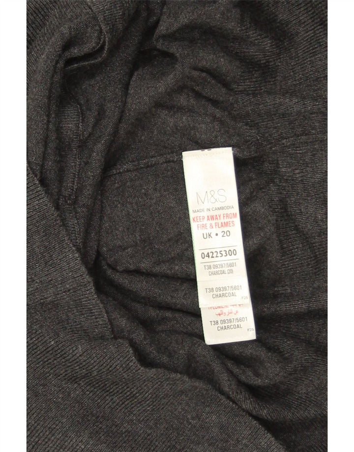 Marks & Spencer Dame Cardigan Sweater UK 20 2XL Grå Viscose
