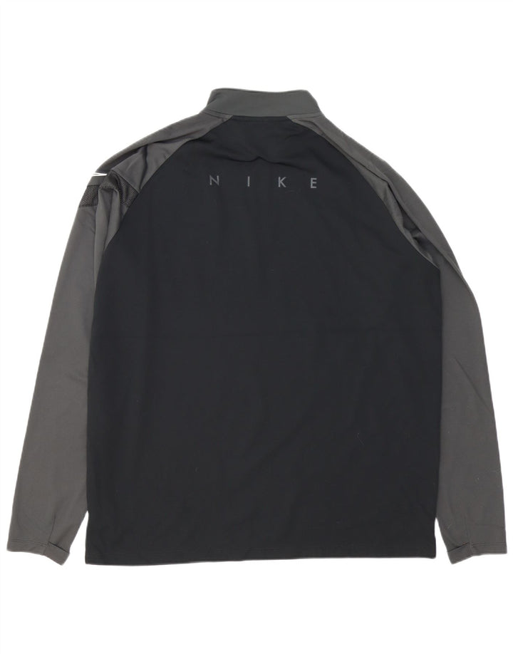 NIKE Herre Dri Fit Grafisk Pullover Træningsdragt Top XL Sort Colourblock