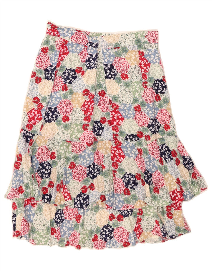 VINTAGE Womens Tiered Skirt EU 40 Medium W28  Multicoloured Floral Viscose Vintage Vintage and Second-Hand Vintage from Messina Hembry 