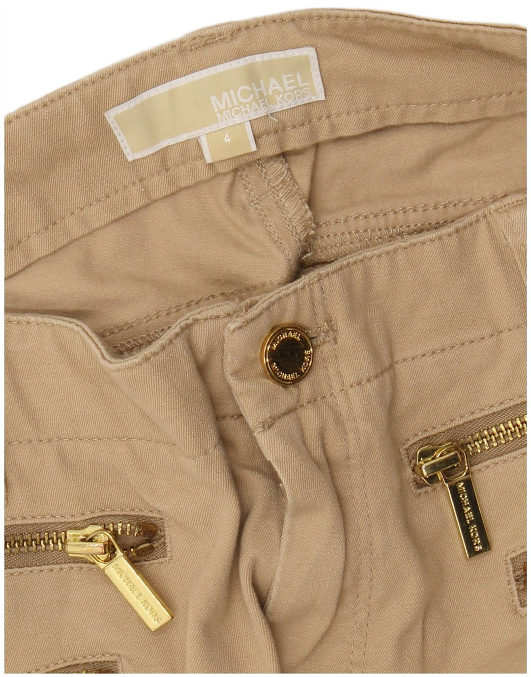 MICHAEL KORS Dame Capri Bukser US 4 Small W30 L21 Beige