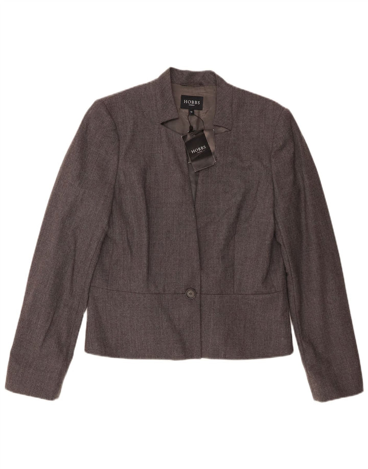 Hobbs Dame 1 Knap Blazer Jacket UK 12 Medium Grey Uld