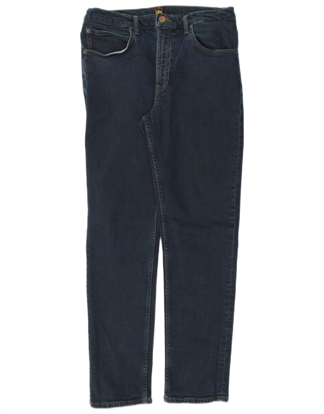 LEE Herre Brooklyn Straight Jeans W34 L32 Blå Bomuld