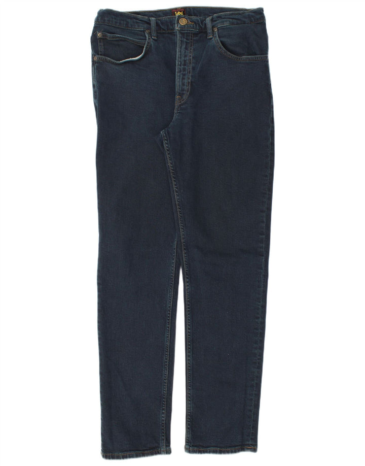 LEE Herre Brooklyn Straight Jeans W34 L32 Blå Bomuld