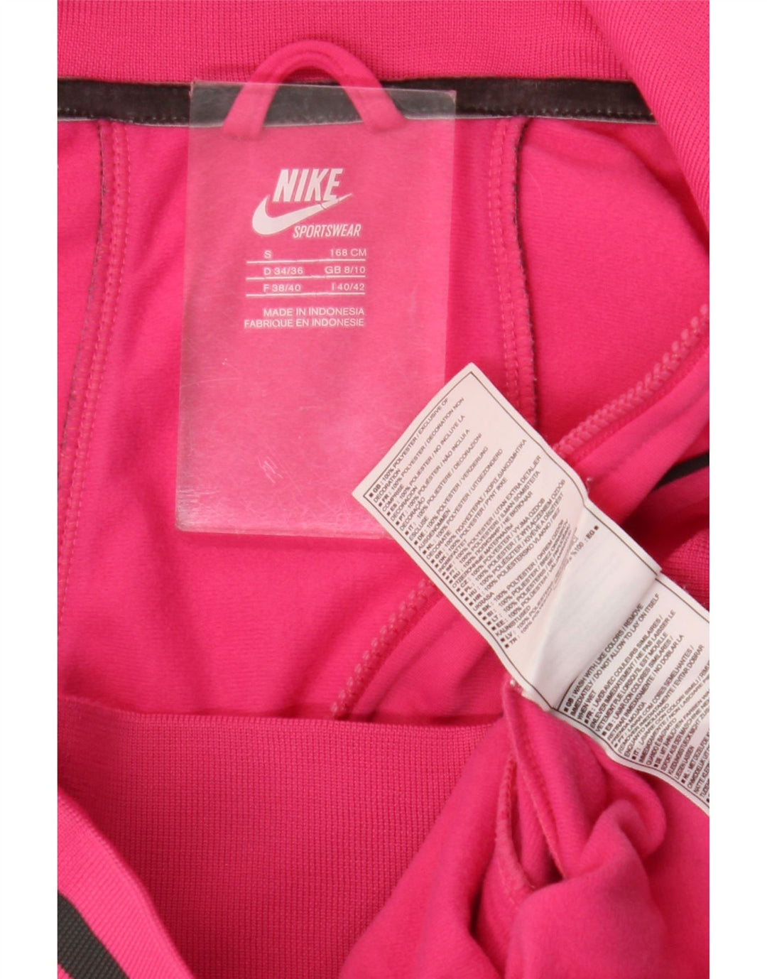 Nike træningsdragt topjakke til kvinder UK 8/10 Small Pink Colourblock Polyester