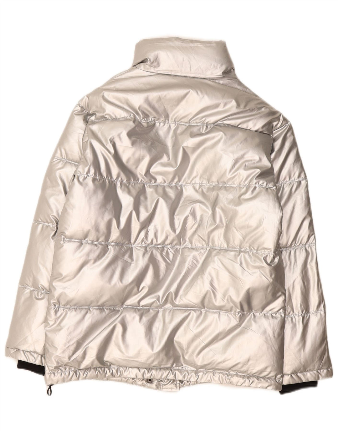 Topshop Dame Oversized Polstret Jakke UK 8 Small Silver Polyethylene