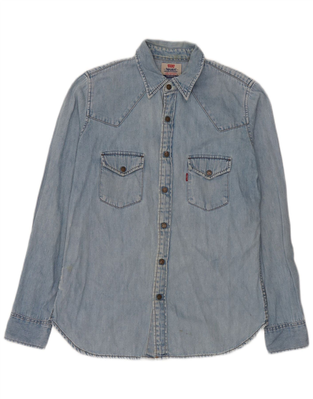 Levi's Denimskjorte til mænd, stor blå bomuld