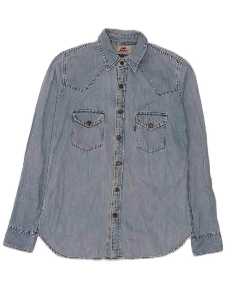 Levi's Denimskjorte til mænd, stor blå bomuld