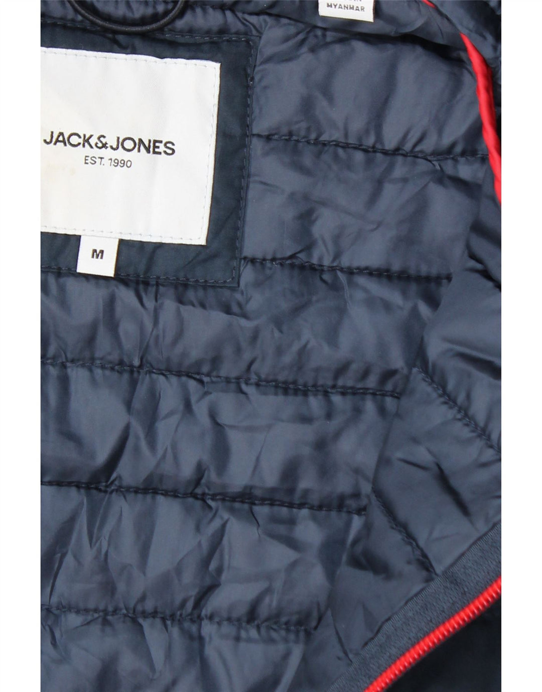 Jack & Jones Herre hættepolstret jakke UK 38 Medium Navy Blue