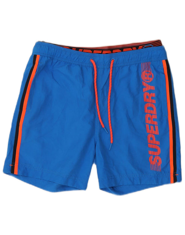 SUPERDRY Grafiske svømmeshorts til mænd mellemblå polyester
