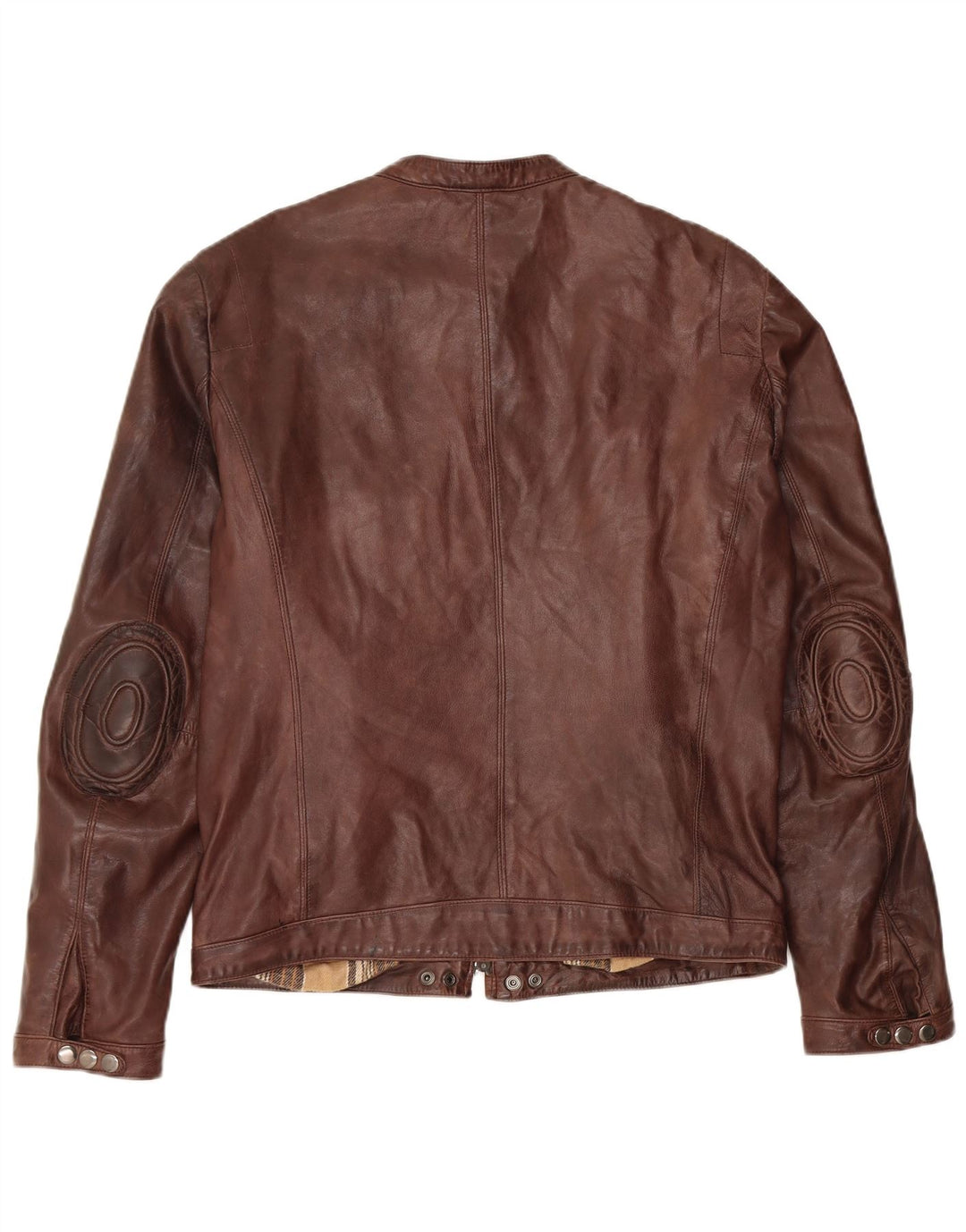 Zen Dame Læder Racer Jakke IT 52 2XL Brun Læder
