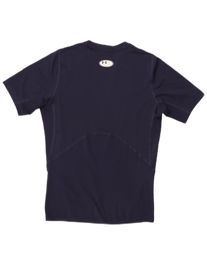 Under Armour Herre Heat Gear T-Shirt Top Medium Navy Blue Syntetisk