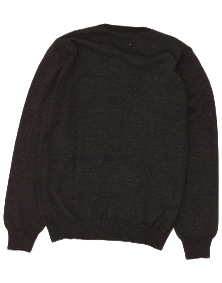 KITARO Herre V-hals sweater Stor grå ternet uld