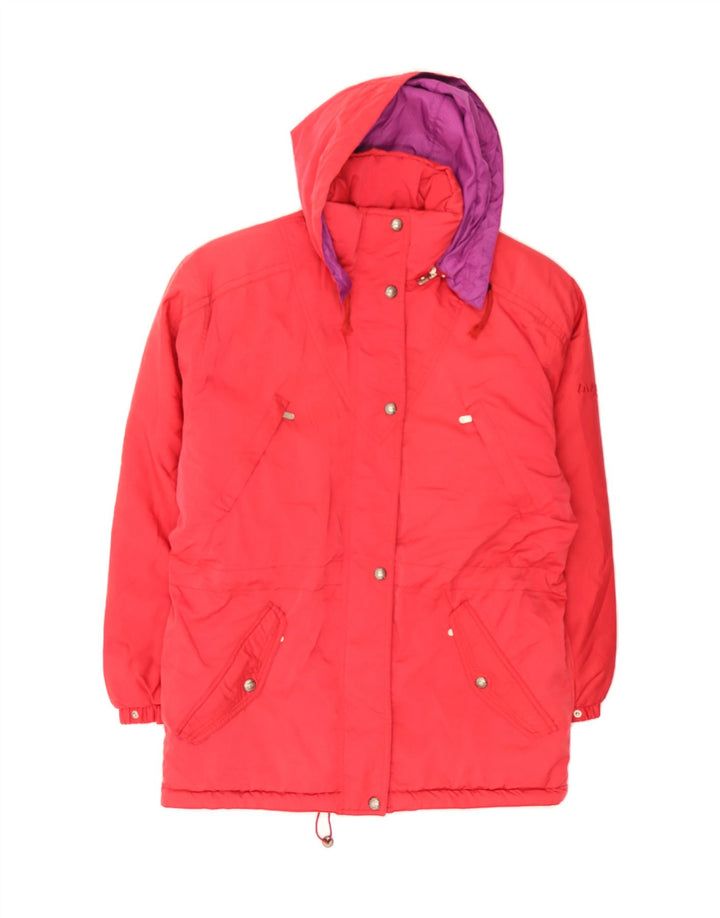 LAFONT Womens Hooded Padded Coat IT 44 Medium Red Polyamide Vintage Lafont and Second-Hand Lafont from Messina Hembry 
