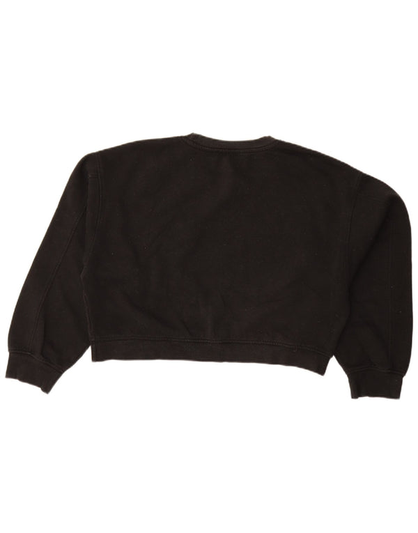 Zara Womens Crop Oversized Sweatshirt Jumper UK 14 Large Black