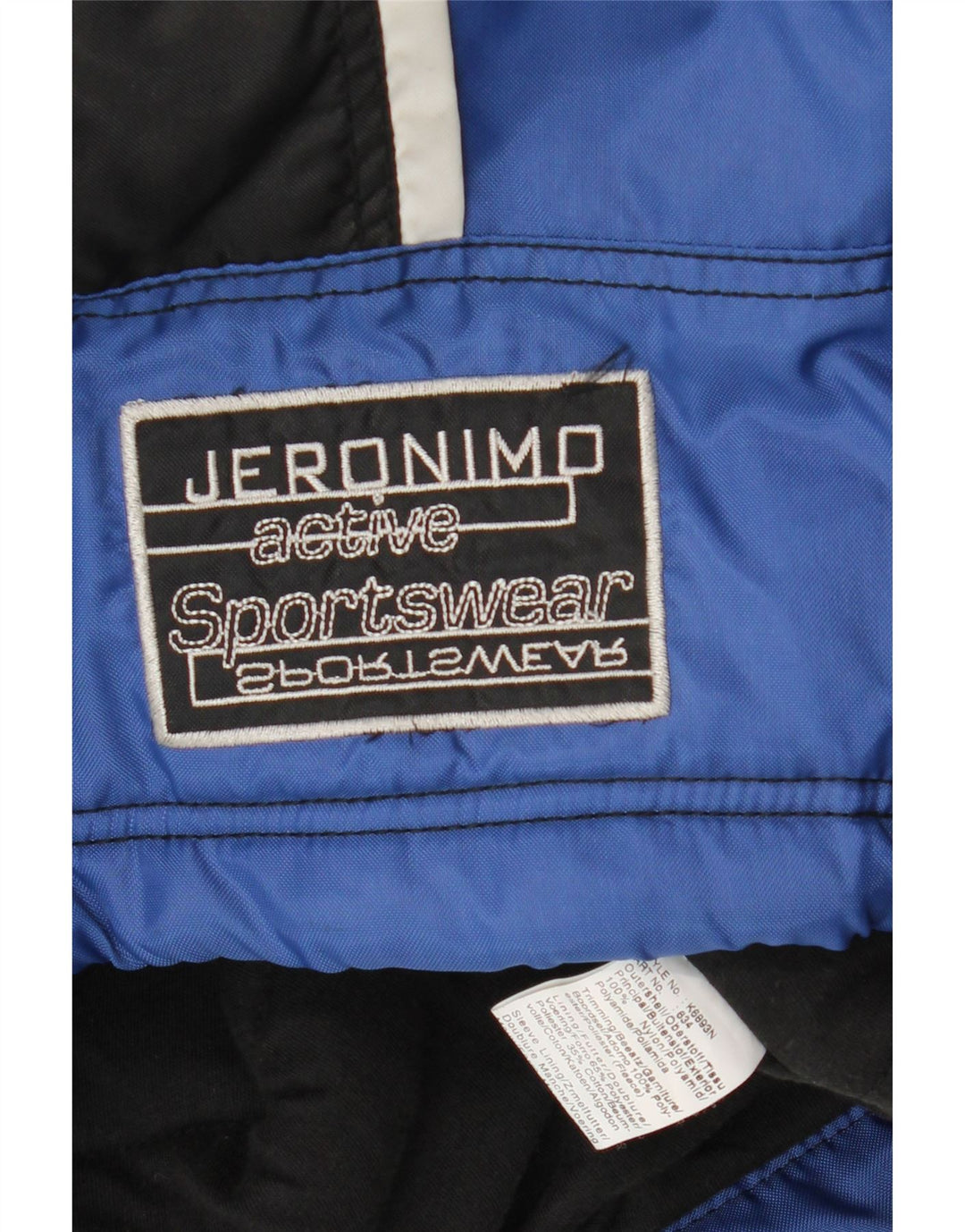 Jeronimo Herre Hooded Windbreaker Jacket UK 44 2XL Blå Colourblock Nylon