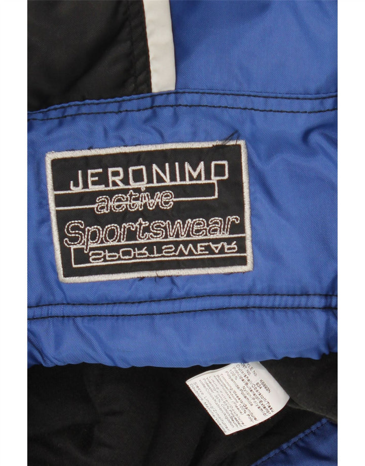 Jeronimo Herre Hooded Windbreaker Jacket UK 44 2XL Blå Colourblock Nylon