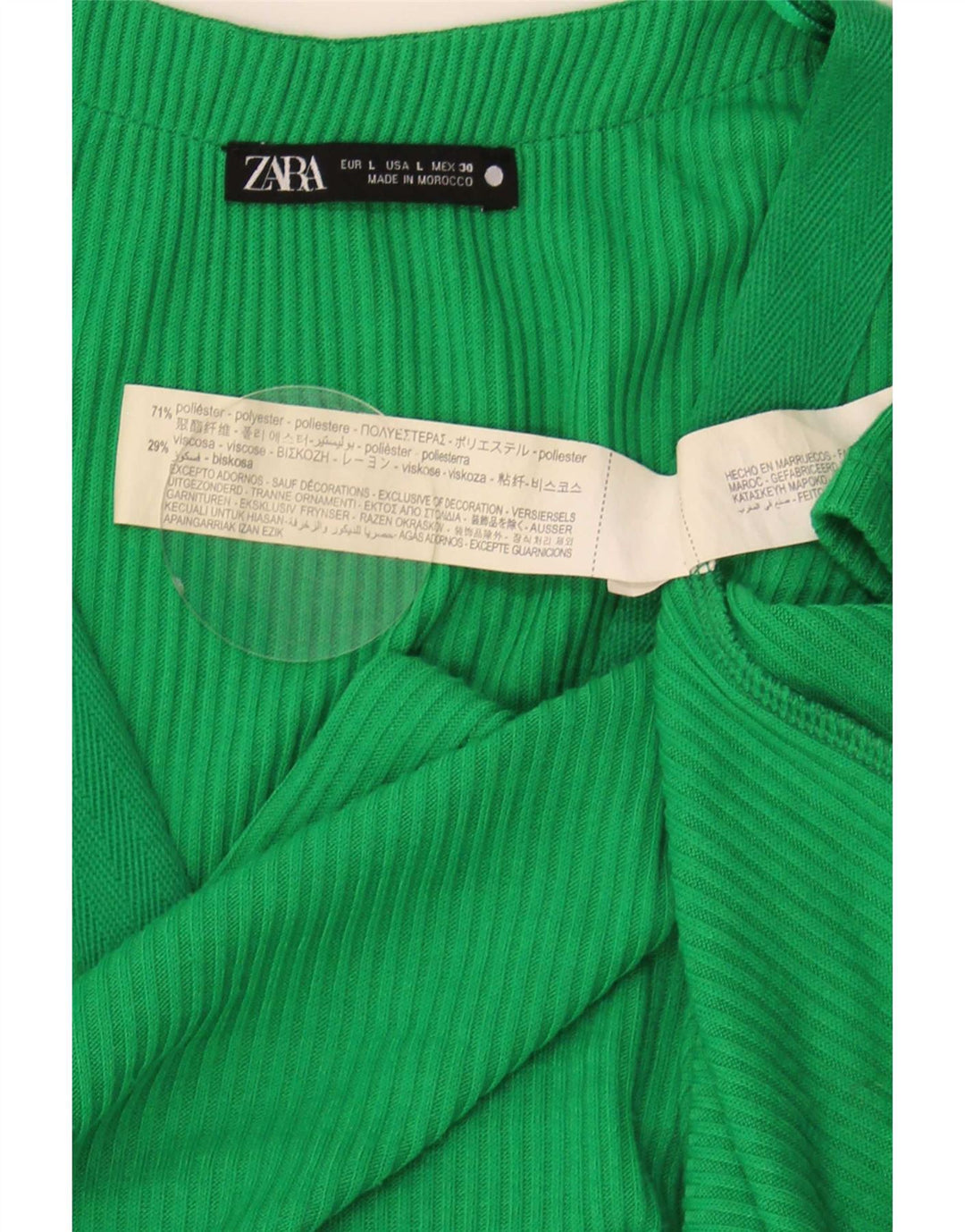 Zara Womens Sheath Dress UK 16 Large Green Polyester
