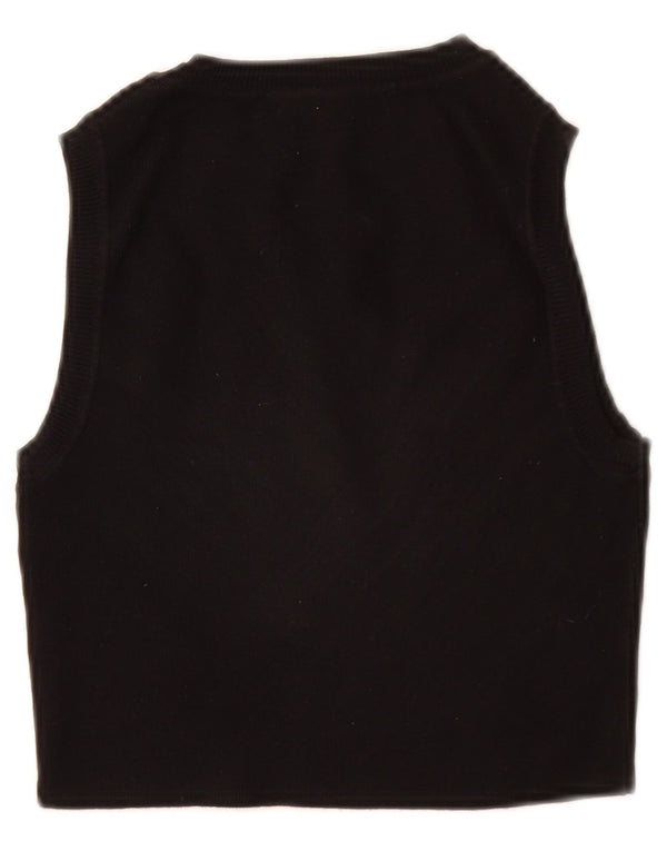 Zara Womens Crop Vest Tank Top UK 8 Small Black Viscose