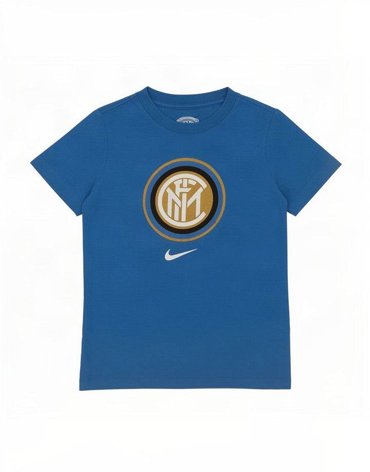 Nike Boys Inter Milan Grafisk T-Shirt Top 8-9 år Lille Blå