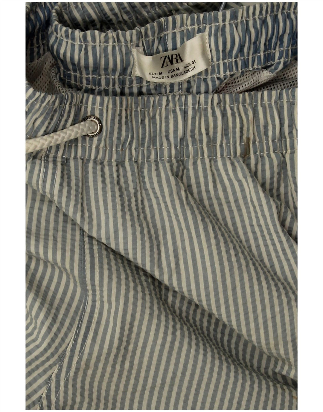 Zara Badeshorts til mænd mellemblå nålestribet polyester