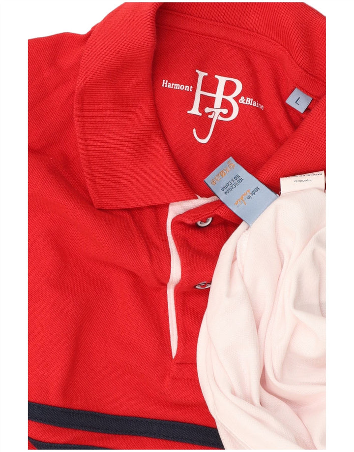Harmont & Blaine Polo Shirt til mænd, stor rød farveblok bomuld