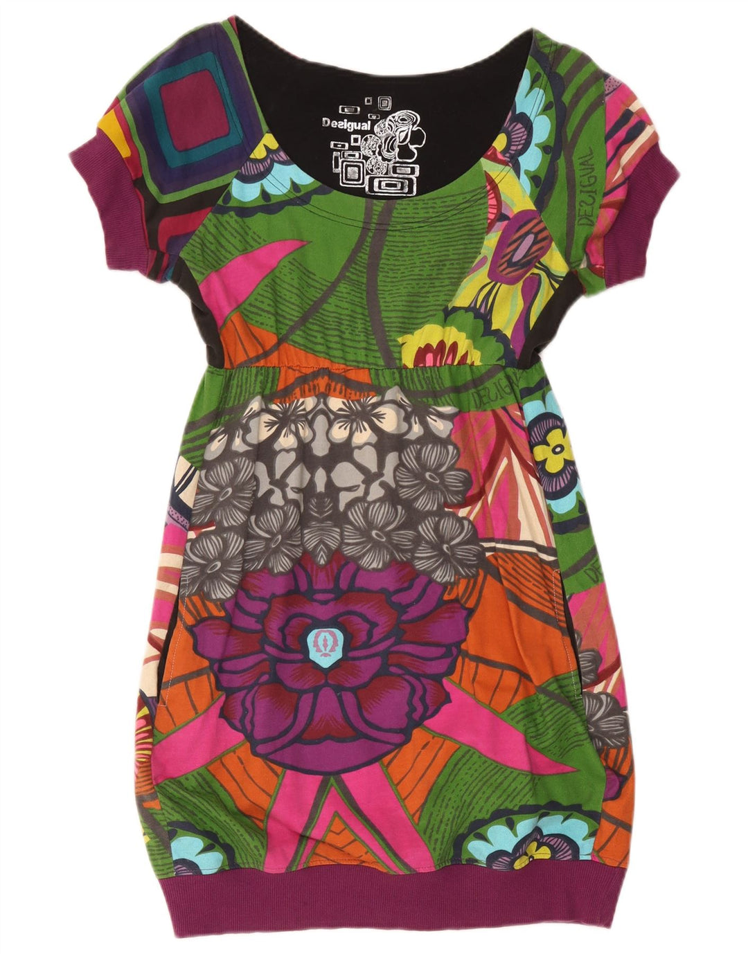 Desigual Kvinders grafisk boblekjole UK 10 Small Multicolored Floral