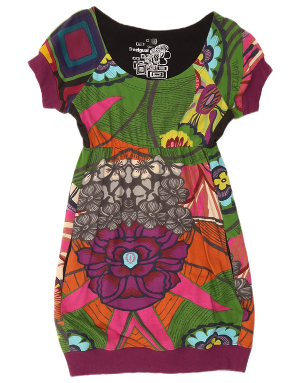 Desigual Kvinders grafisk boblekjole UK 10 Small Multicolored Floral