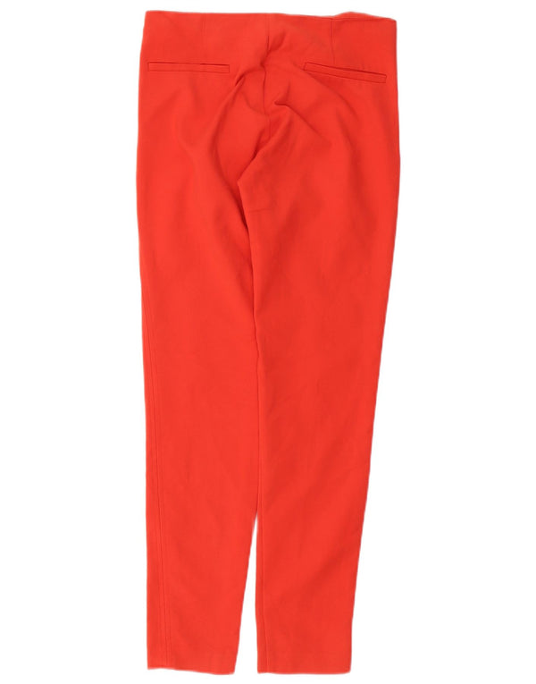 Zara Womens Skinny Casual Trousers XS W25 L28 Red Cotton
