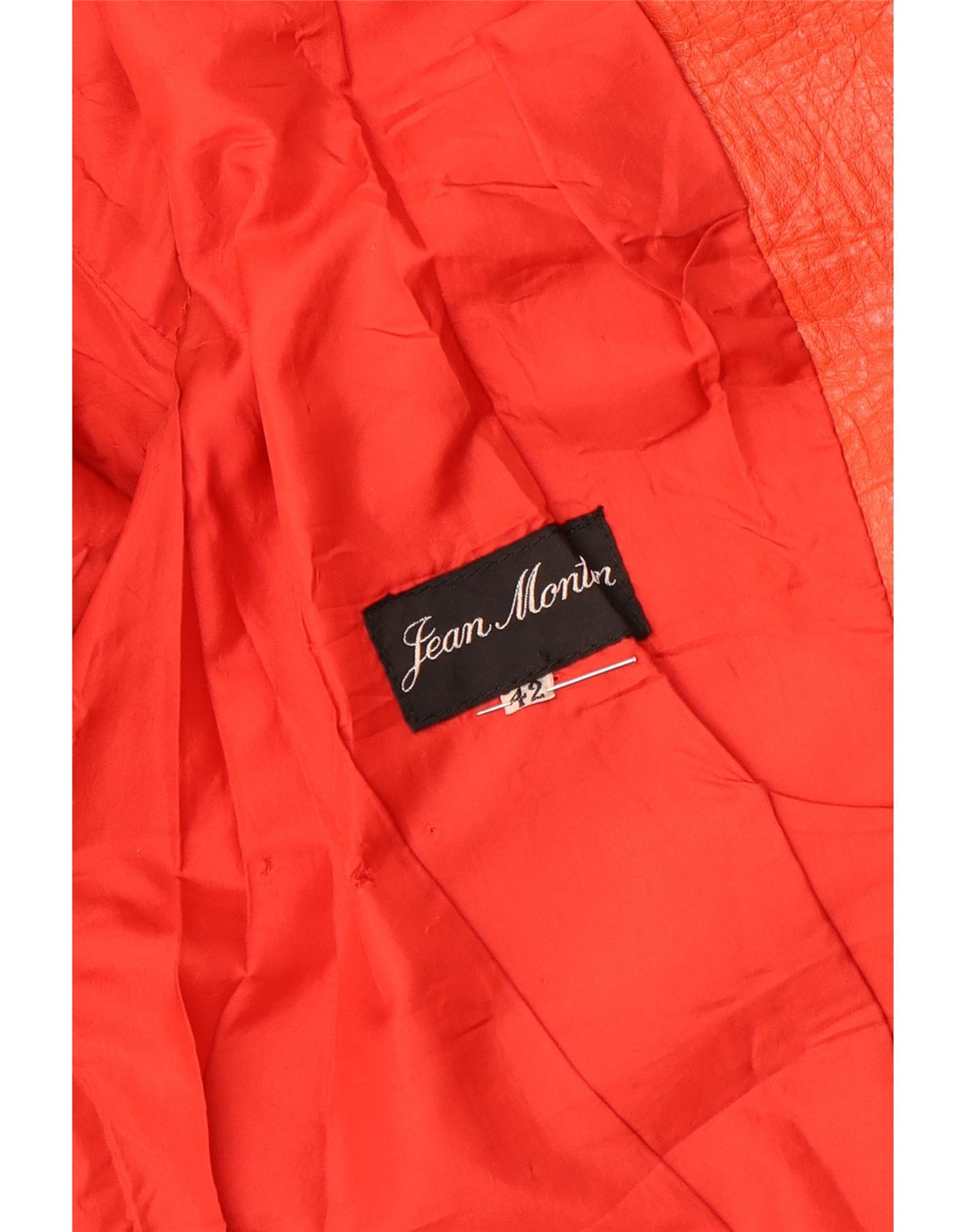 VINTAGE Dame 2-knaps læder blazerjakke IT 42 Medium Orange