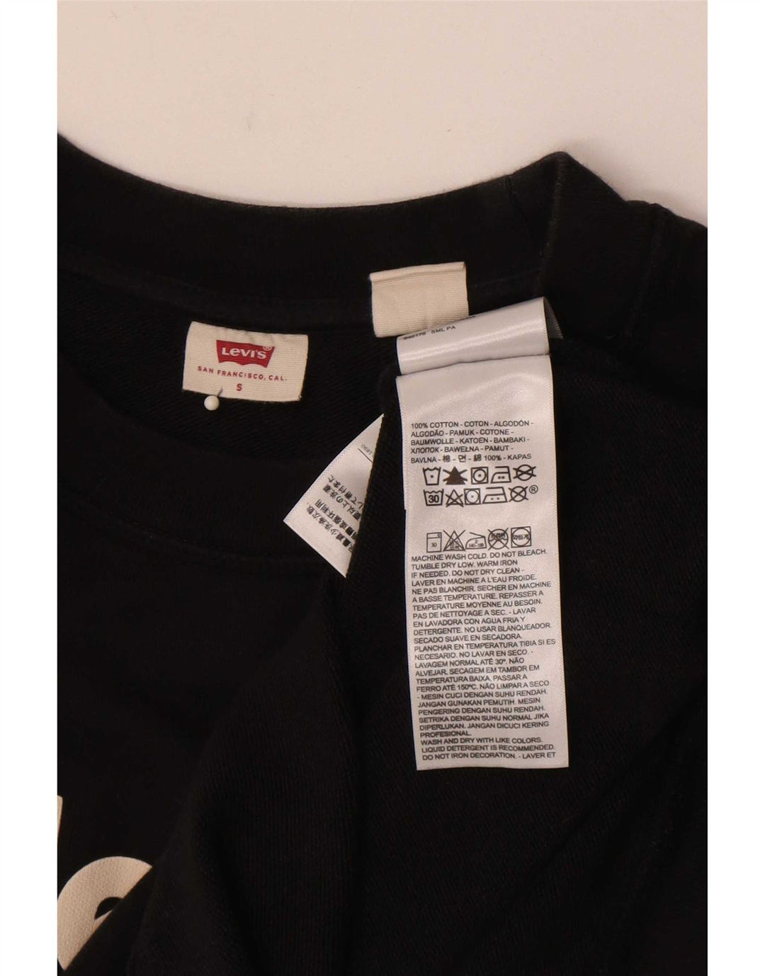 Levi's Herre grafisk sweatshirt jumper lille sort bomuld