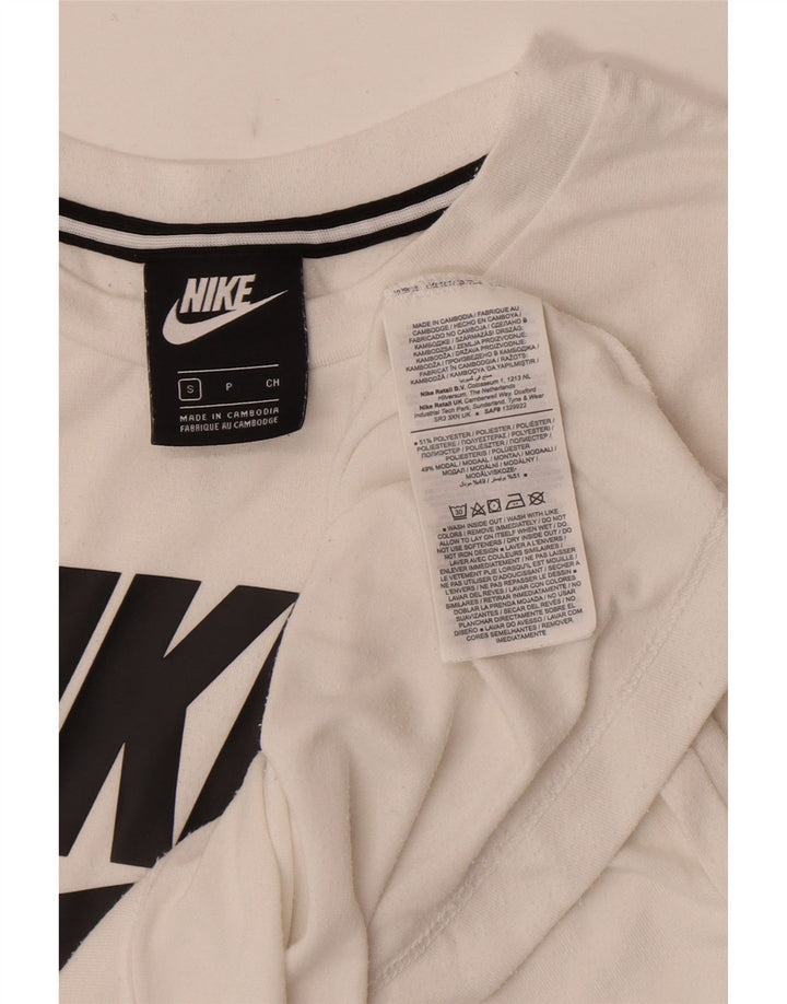 Nike Grafisk T-Shirt Top UK 10 Small White Polyester
