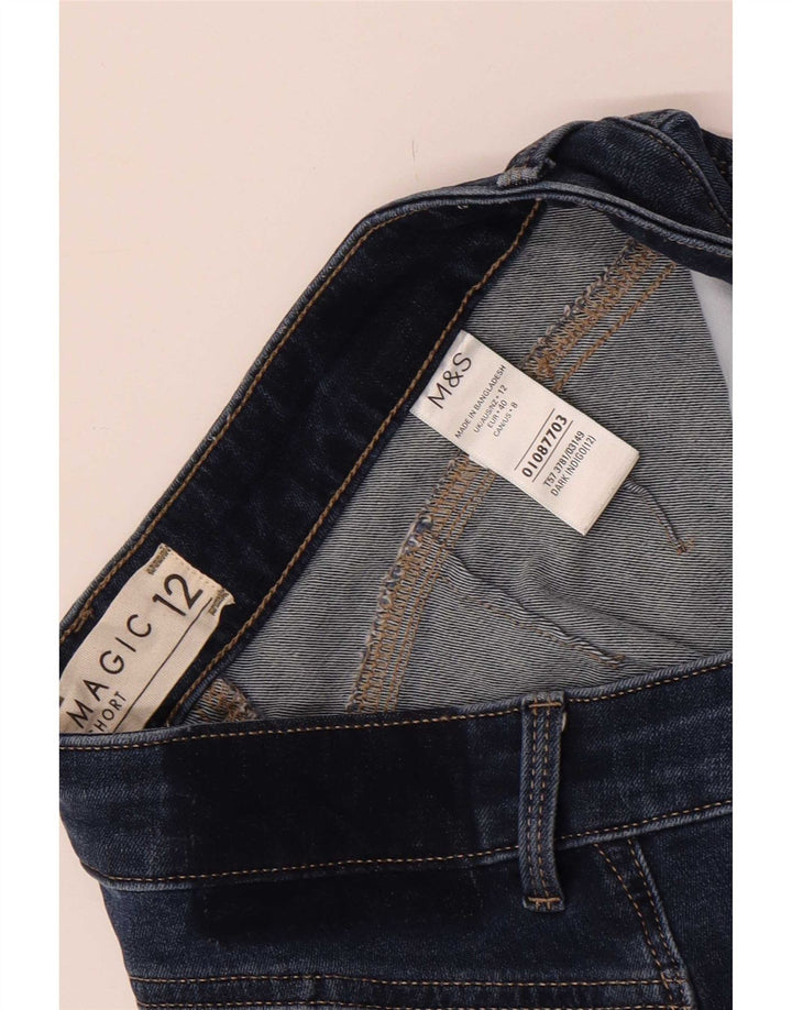 Marks & Spencer Dame Magic Denim Shorts UK 12 Medium W28 Navy Blue