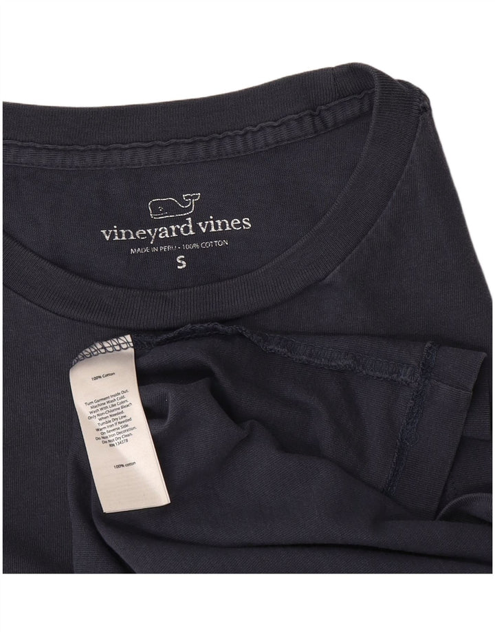 Vineyard Vines Herre grafisk top langærmet lille marineblå bomuld