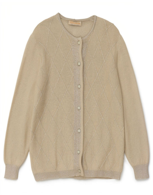 John Walker Dame Cardigan Sweater UK 18 XL Grå Argyle/Diamond Wool