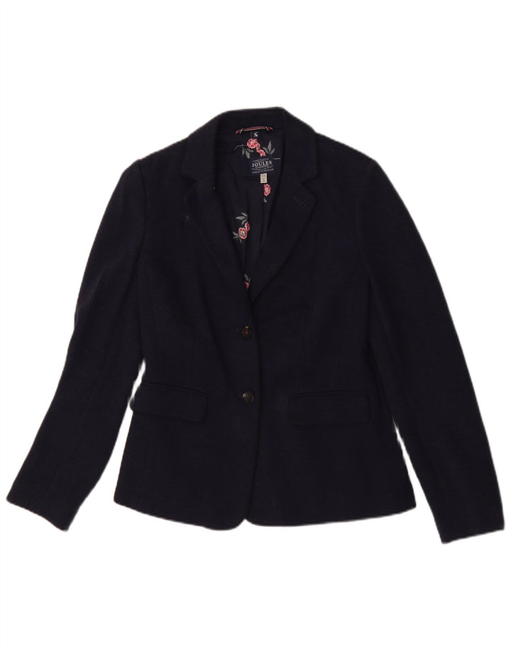 Joules Dame 2 Button Blazer Jacket UK 8 Small Navy Blue Herringbone
