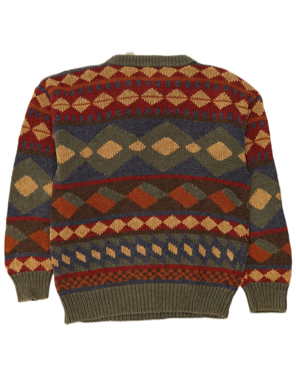 St. John's Bay Herre Crew Neck Jumper Sweater Medium Flerfarvet Geometrisk