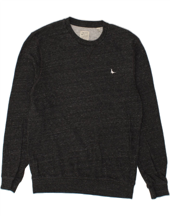 JACK WILLS Mens Sweatshirt Jumper Medium Grey Flecked Cotton Vintage Jack Wills and Second-Hand Jack Wills from Messina Hembry 