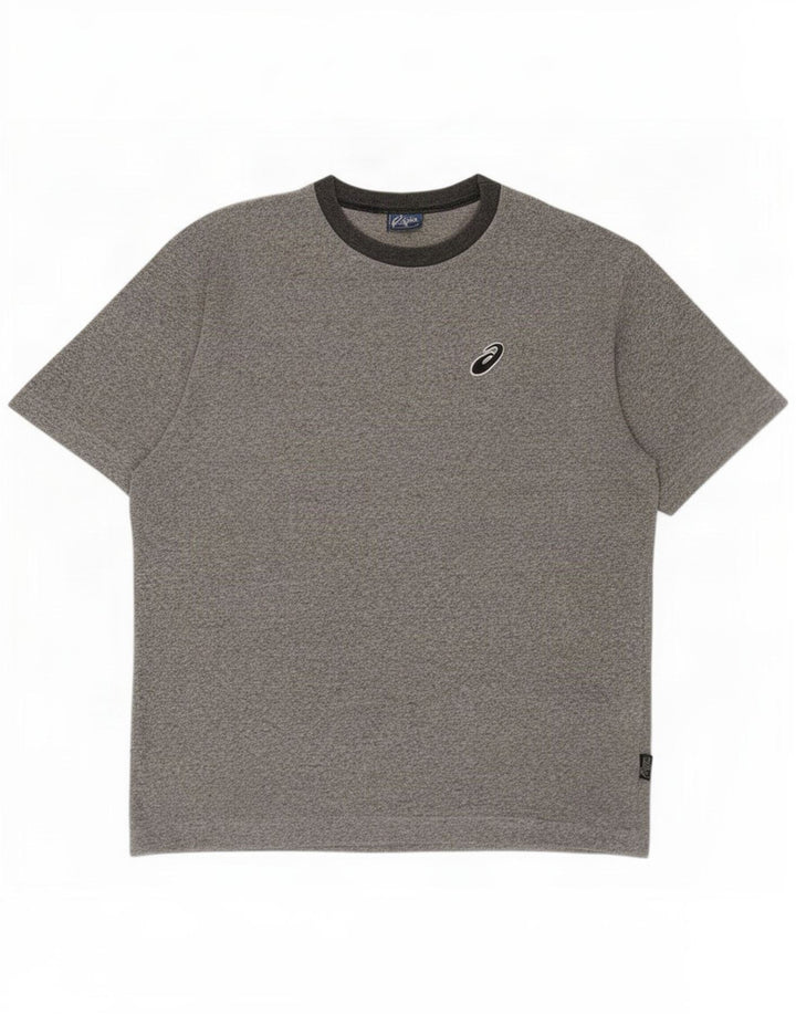 Asics Herre T-shirt Top Medium Grey Flecked Bomuld
