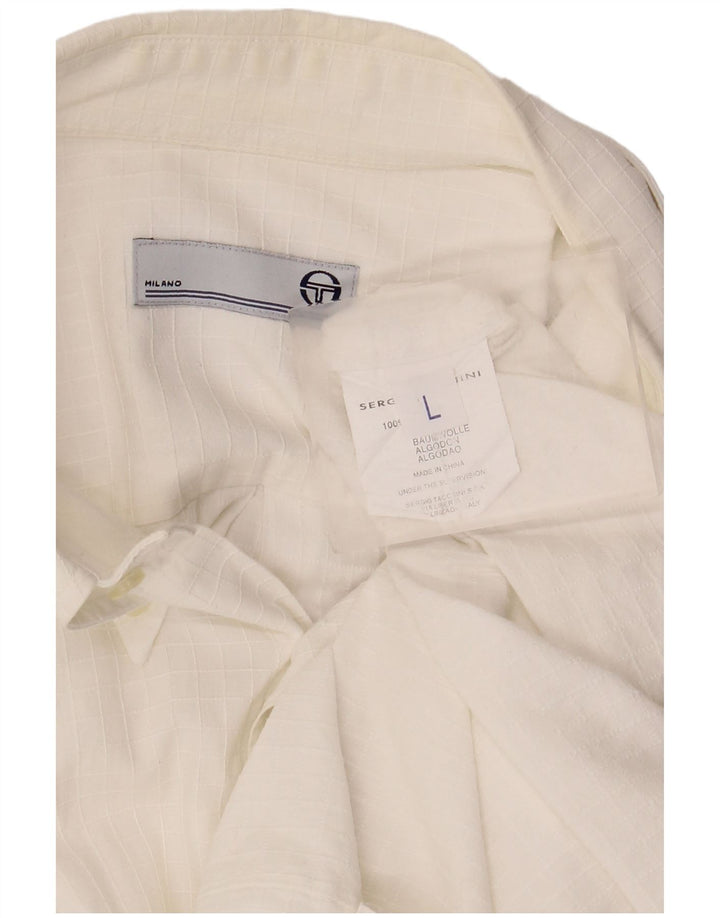 Sergio Tacchini herreskjorte stor hvid bomuld klassisk