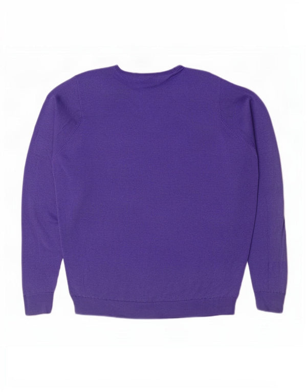 Marks & Spencer Womens Boat Neck Jumper Sweater UK 14 Large Purple