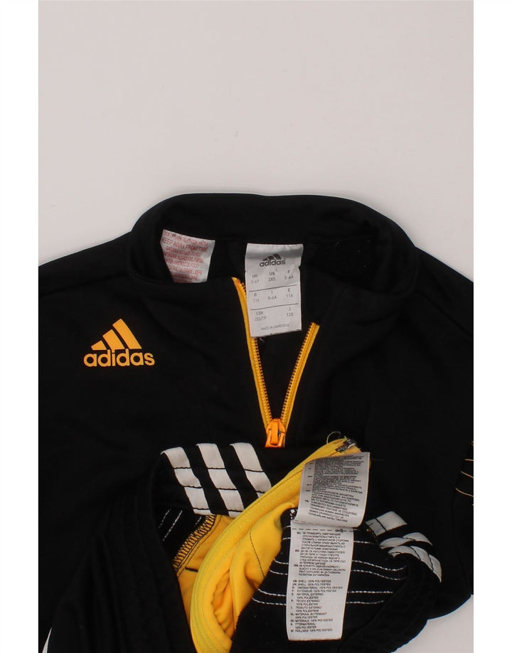ADIDAS Boys Graphic Tracksuit Top Jacket 5-6 Years Black Polyester Vintage Adidas and Second-Hand Adidas from Messina Hembry 