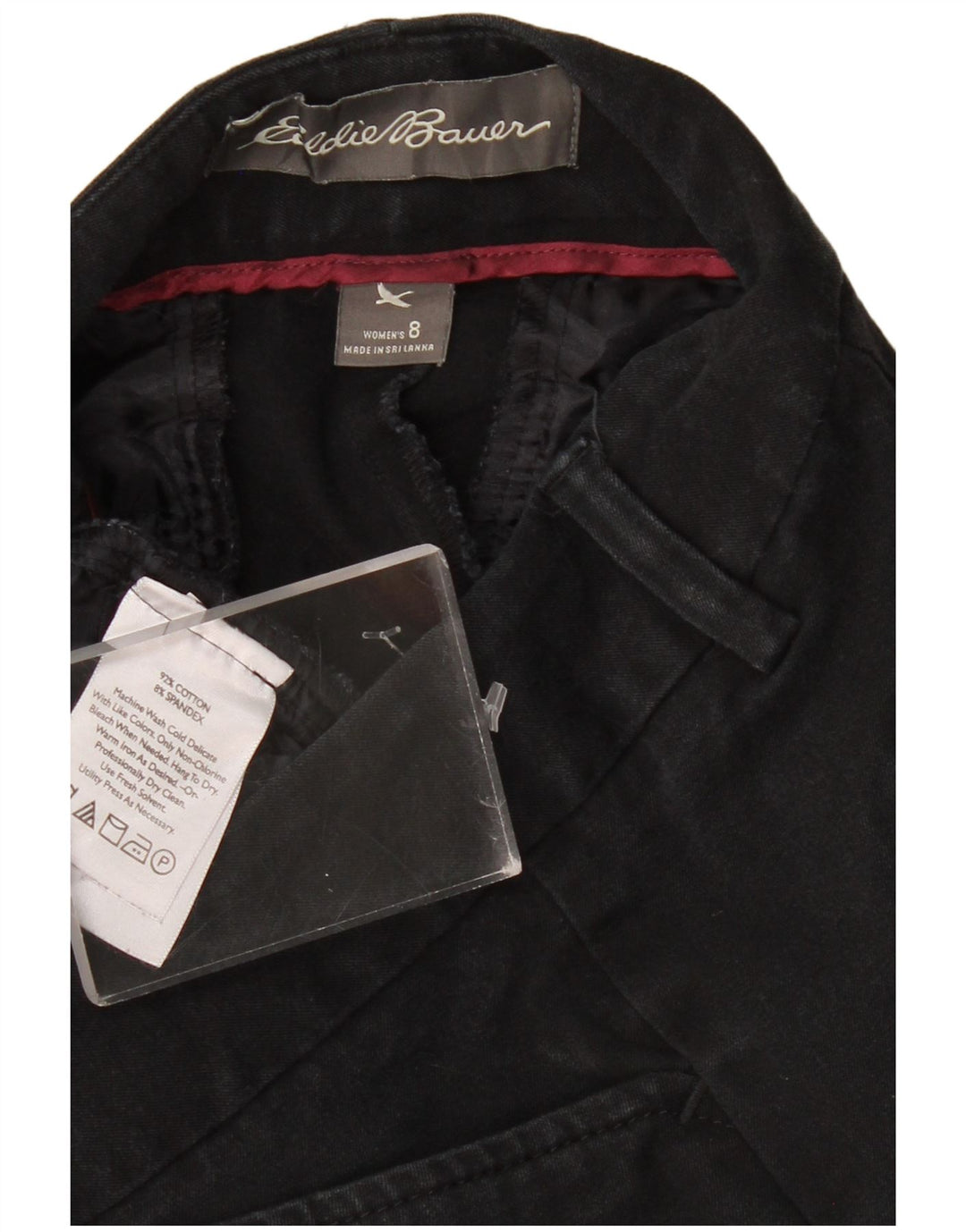 Eddie Bauer Dame Bootcut Casual Bukser US 8 Medium W30 L30 Sort Bomuld