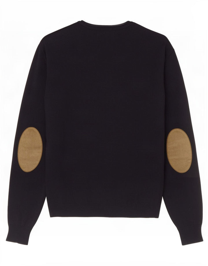 Massimo Dutti dame sweater med rund hals, medium marineblå bomuld