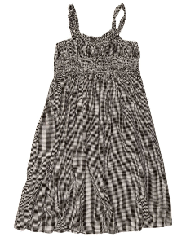 Næste Dame Ærmeløs A-Line Kjole UK 22 3XL Sort Gingham Bomuld