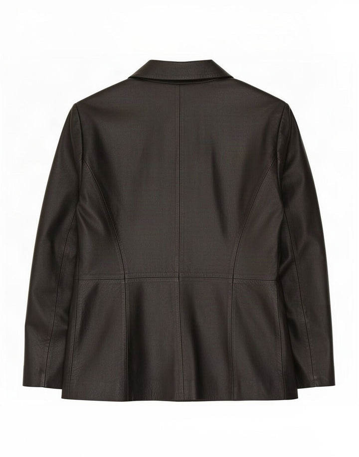 Milan Dame 2 Knaps Læder Blazer Jacket UK 16 Large Sort