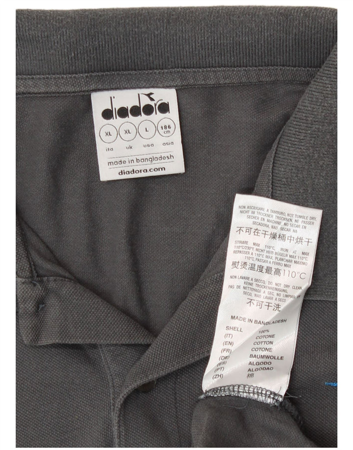 Diadora herre poloshirt XL grå bomuld