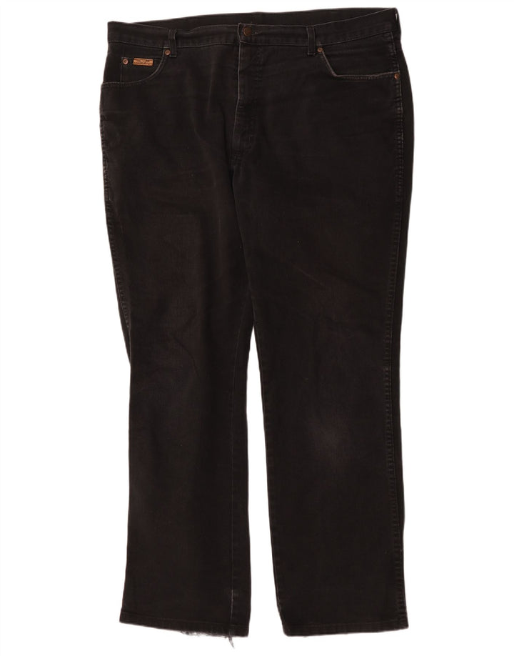 Wrangler Herre Texas Straight Jeans W42 L34 Sort Bomuld