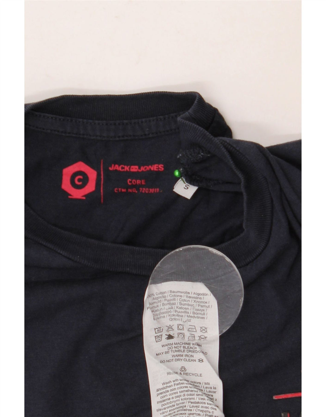JACK & JONES Herre grafisk T-shirt Top Lille marineblå bomuld